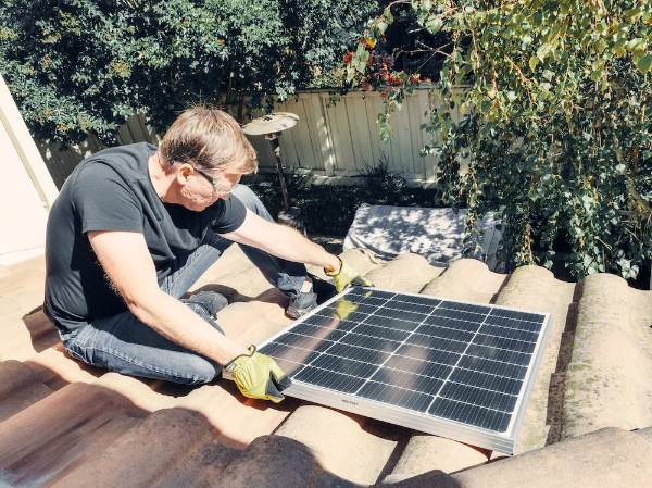 Installing a solar panel