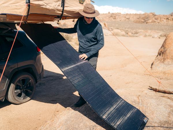 Unrolling the BougeRV Yuma 100W CIGS thin-film flexible solar panel