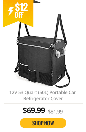 BougeRV 12V 53 Quart (50L) Portable Car Refrigerator Cover