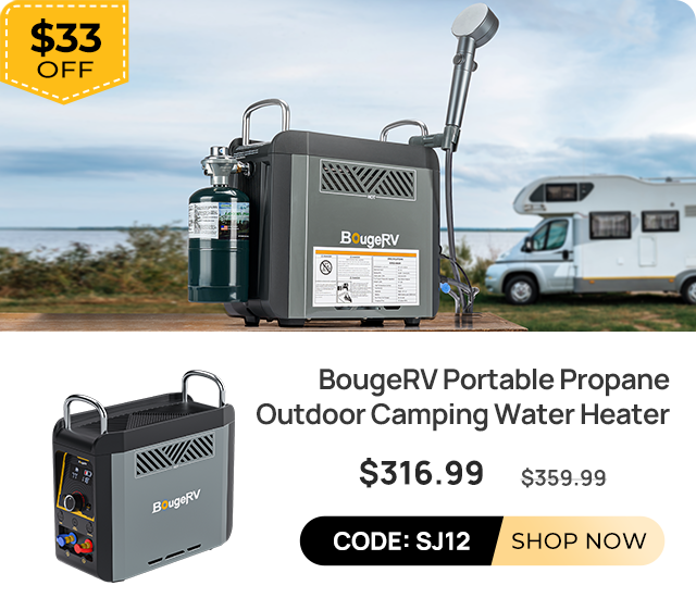 BougeRV Portable Propane Outdoor Camping Water Heater