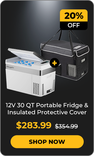 12V 30 Quart (28L) Portable Fridge & 30 Quart Insulated Protective Cover