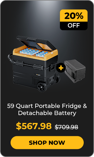 CR55 59 Quart Portable Fridge&Detachable Battery