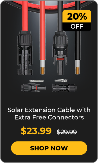 Solar Extension Cable with Extra Free Connectors(10FT Red+10FT Black)