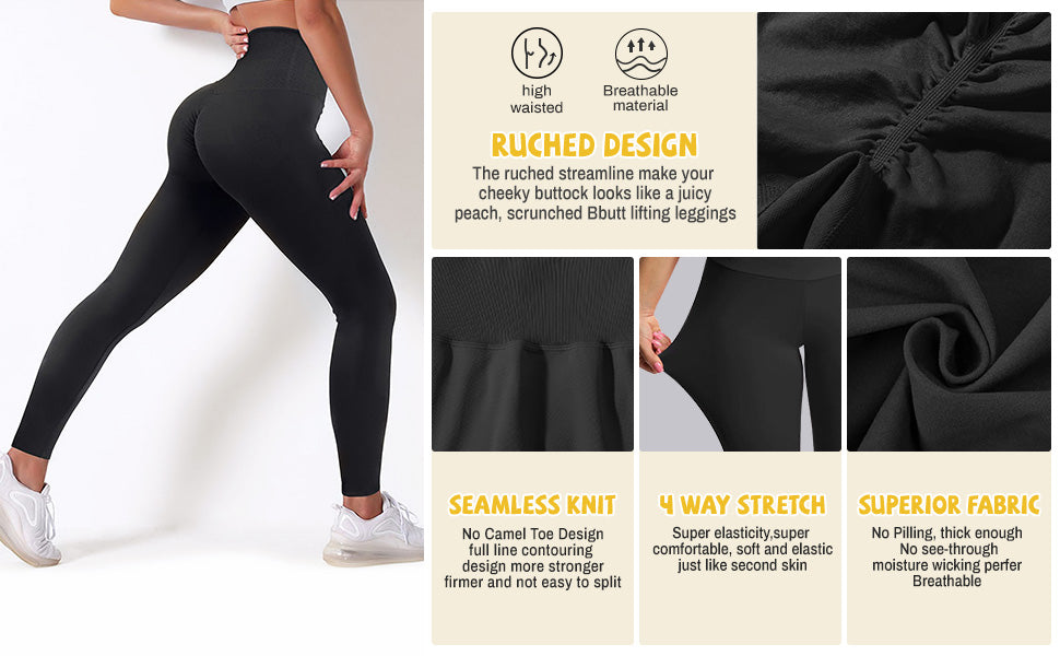 KNITTED Effortless Seamless Leggings Womens Workout Scrunch Butt Lift Yoga  Pants Sports Wear Gym Tights Outfits