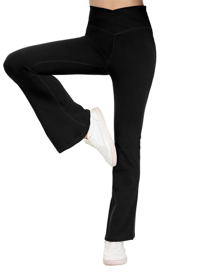 Yoga Pants with Pockets for Women Casual V Cross High Waist Butt Lifting  Pants Wide Leg Flare Bootcut Leggings 