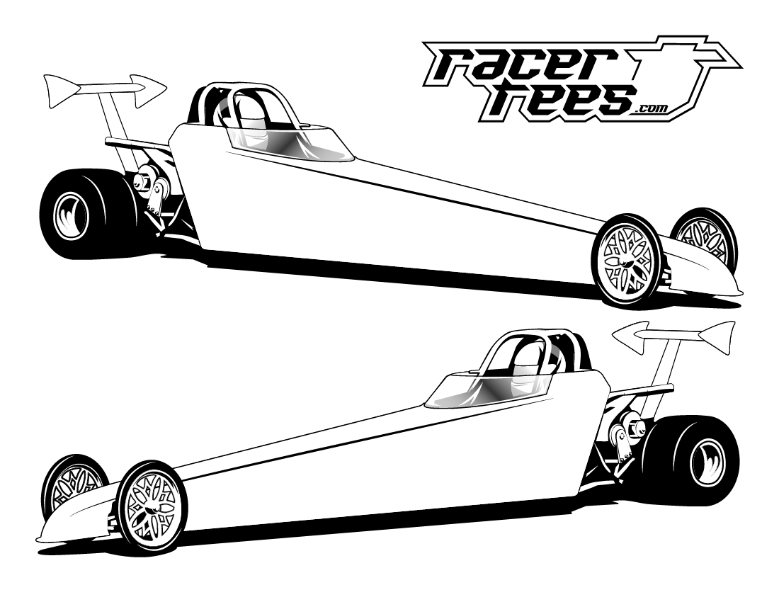 FREE Drag Racing Coloring Book Pages - Racer Tees