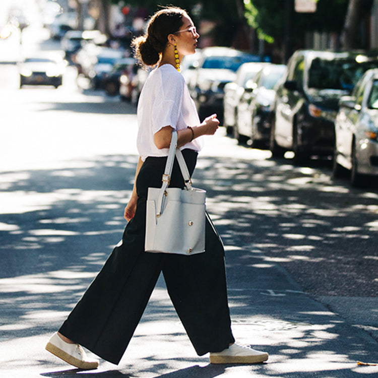 Everyday Shoulder Bucket Bag - Grey