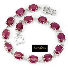 Load image into Gallery viewer, NATURAL PINK RED RUBY GOLD ON STERLING SILVER SILVER BRACELET
