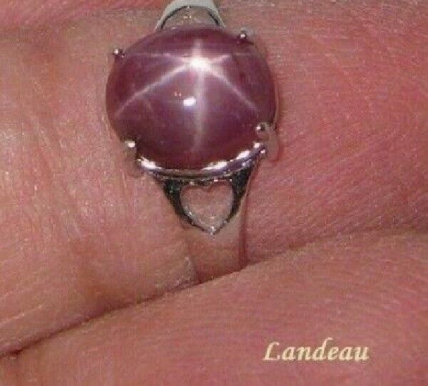 3.65 ct. 6Rays Star Ruby Gold on Sterling Silver Ring  Adjustable