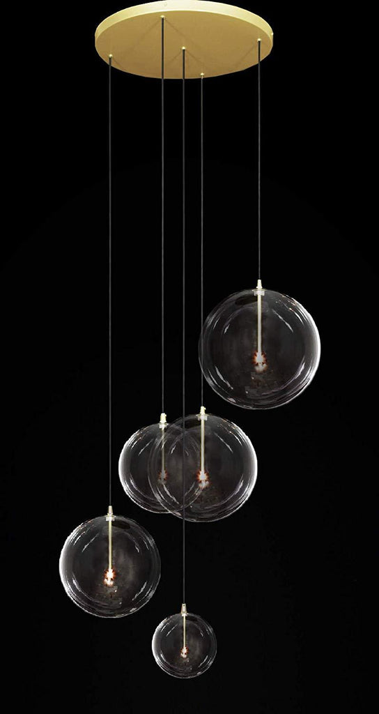 glass globe mobile chandelier