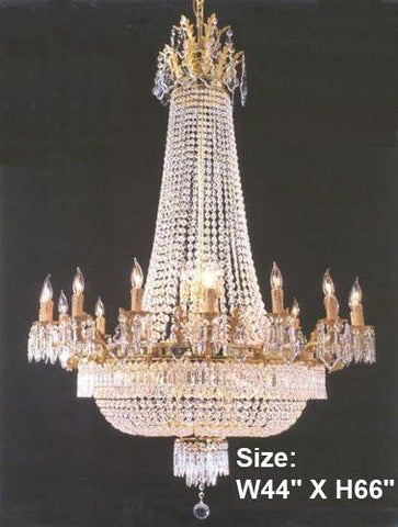 French Empire Crystal Chandelier Lighting 44X66 34 Lights - Perfect For An Entryway Or Foyer - J10-CG/26082/18+16