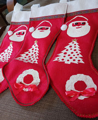 Christmas stockings printed and sewed by Ellen