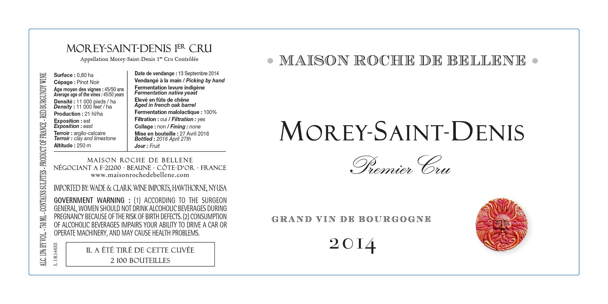 Maison Roche de Bellene Morey-Saint-Denis 1er Cru 2014