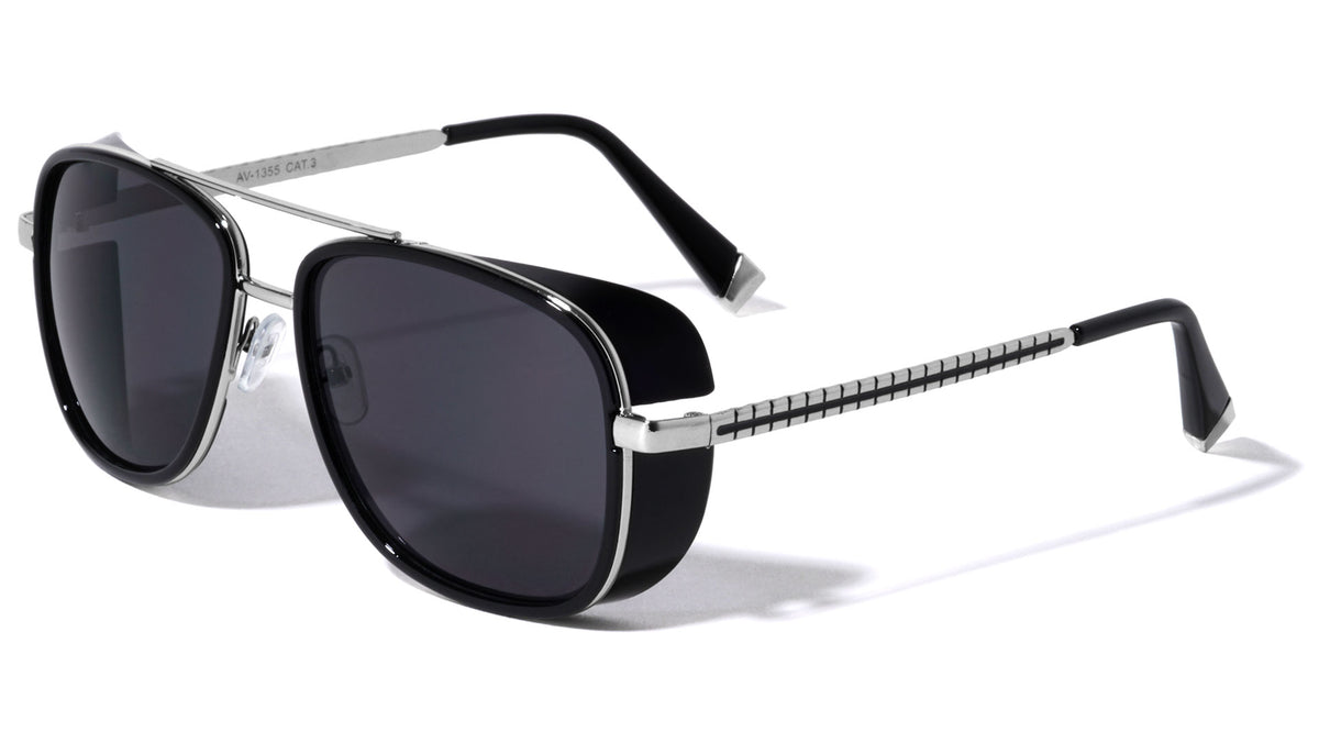 AV-1355 Side Shield Aviators Wholesale Sunglasses - Frontier Fashion, Inc.