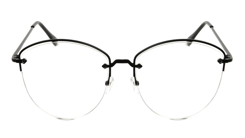 rimless clear lens glasses