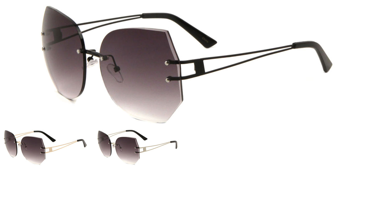 Rimless Butterfly Wholesale Bulk Sunglasses Frontier Fashion Inc