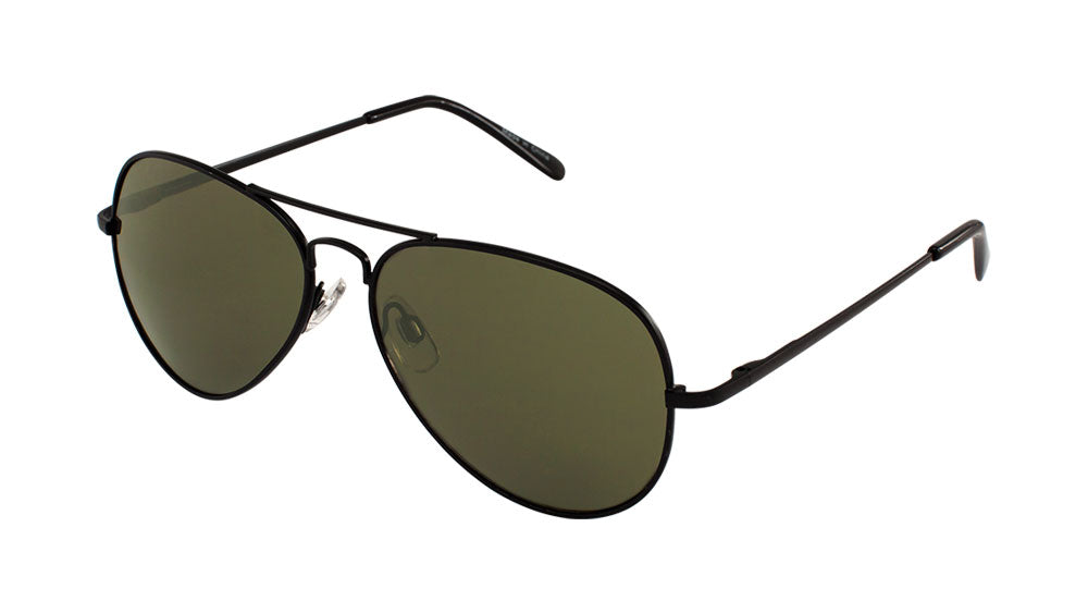 Green Lens Spring Hinge Aviators Wholesale Bulk Sunglasses - Frontier ...