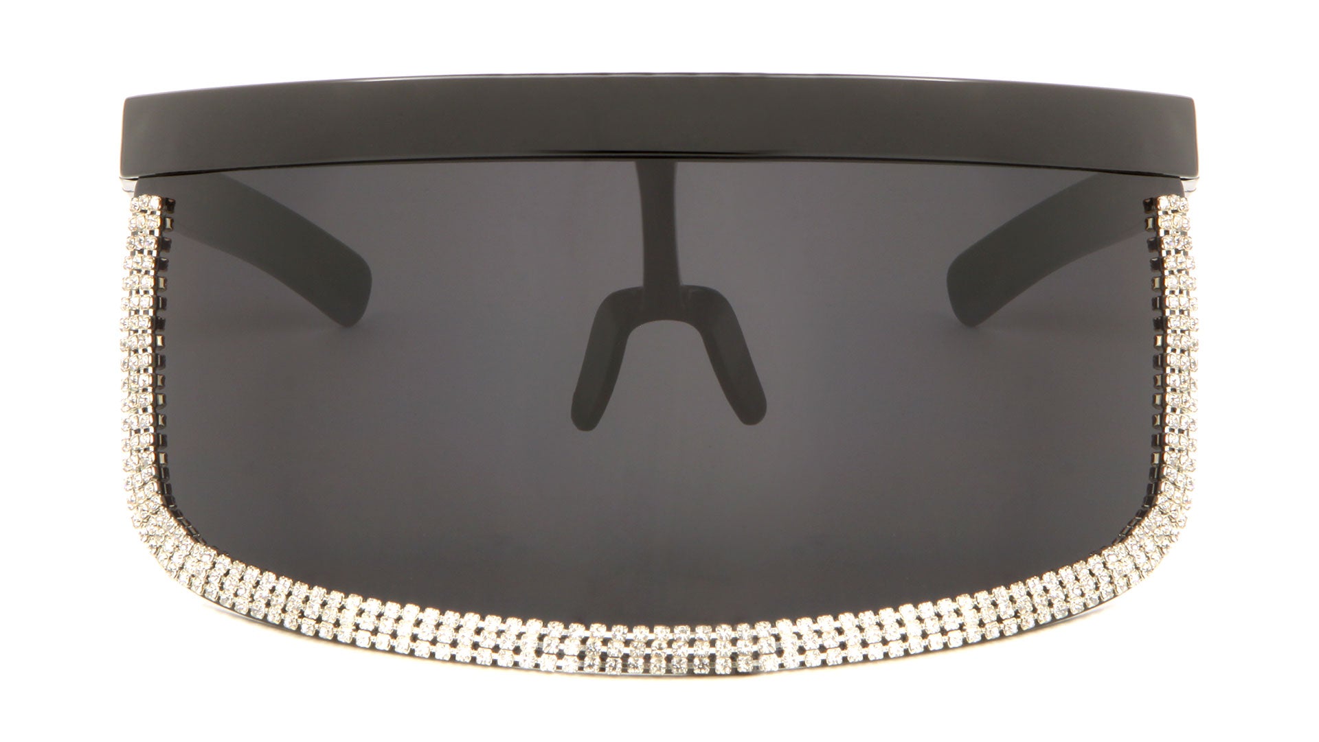 P30354-RH-BLK Rhinestone Black Visor 