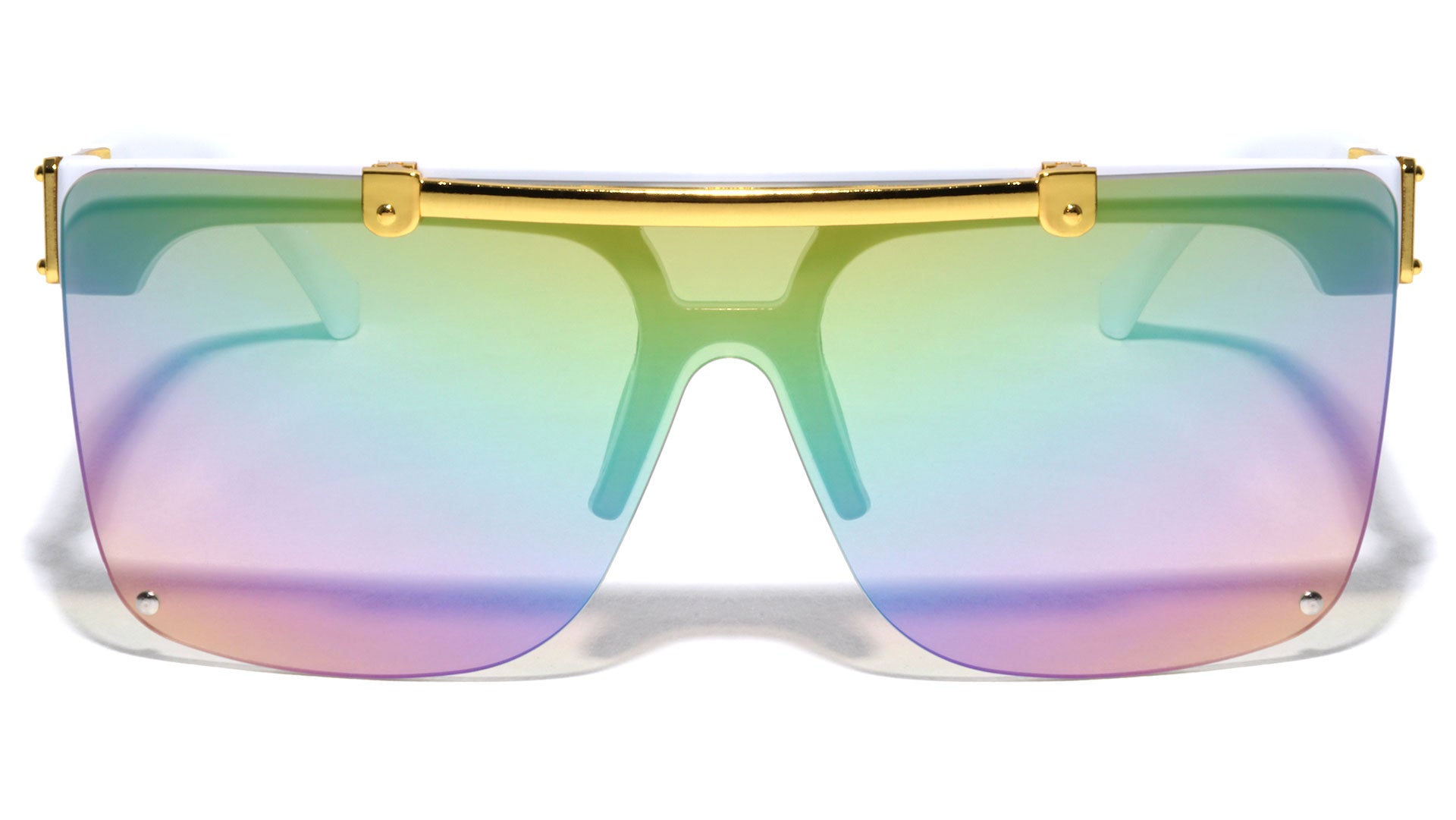 P30404 Rimless Flip-up Classic Shield Fashion Wholesale Sunglasses -  Frontier Fashion, Inc.