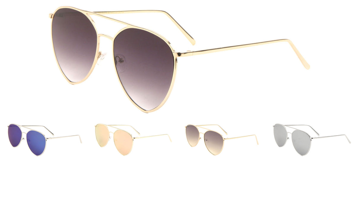 Diamond Aviators Color Mirror Wholesale Sunglasses