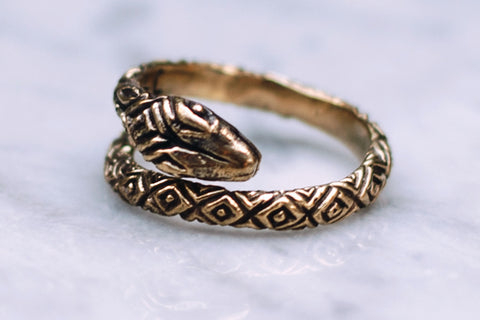 Hognose Snake Ring | Stunning Oxidized Silver Wrap Ring – COPPERTIST.WU