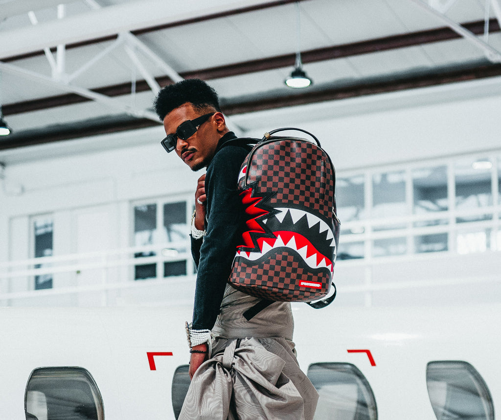 Sprayground Shark Bite Sharks In Paris Brown Backpack