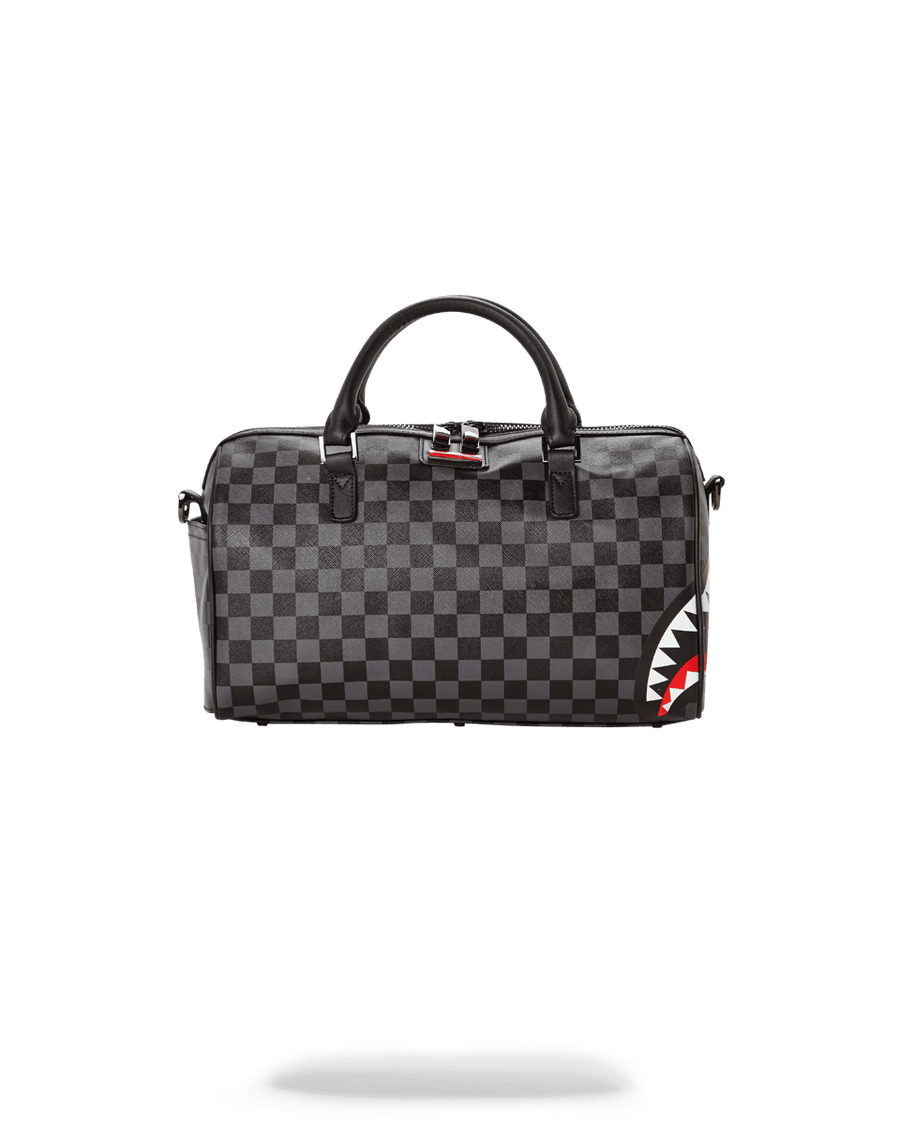 GREY CHECKERED SHARKS IN PARIS MINI DUFFLE– SPRAYGROUND®