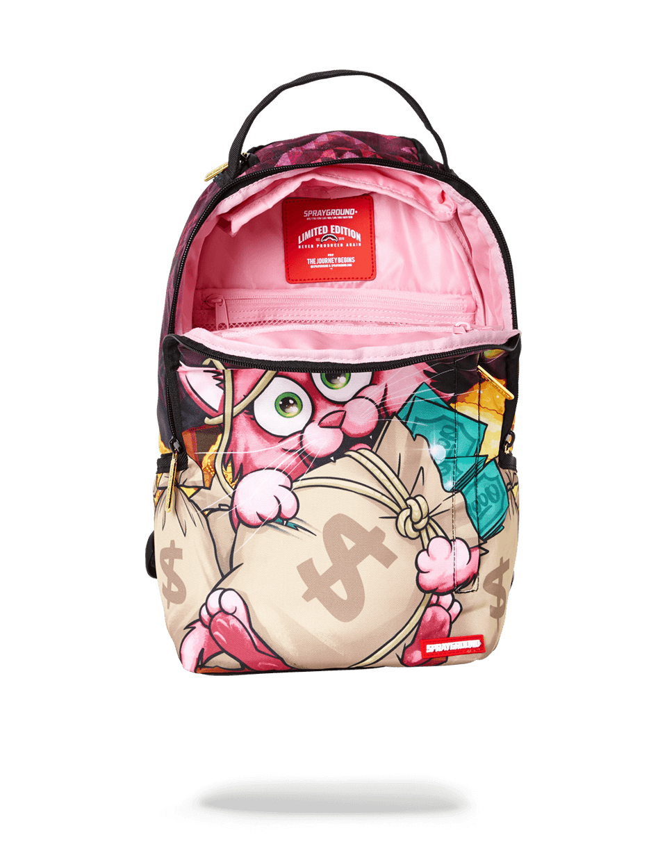 SPRAYGROUND Backpack Bookbag Yummy Money (Asian Doll) Pink Bear Laptop Bag  NEW