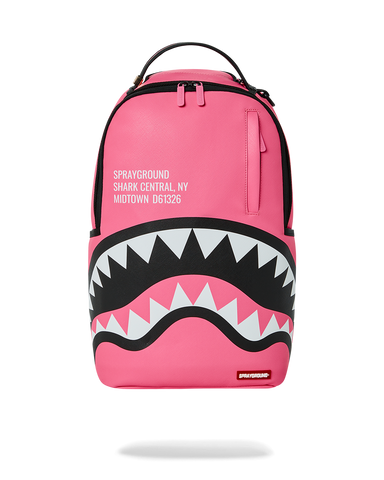 SPRAYGROUND EMBOSSED SHARK TRAVELER BACKPACK (DLXV) - B5388 - SHARK MOUTH  BLACK