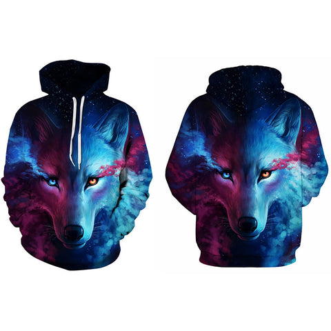 fire and ice wolf hoodie