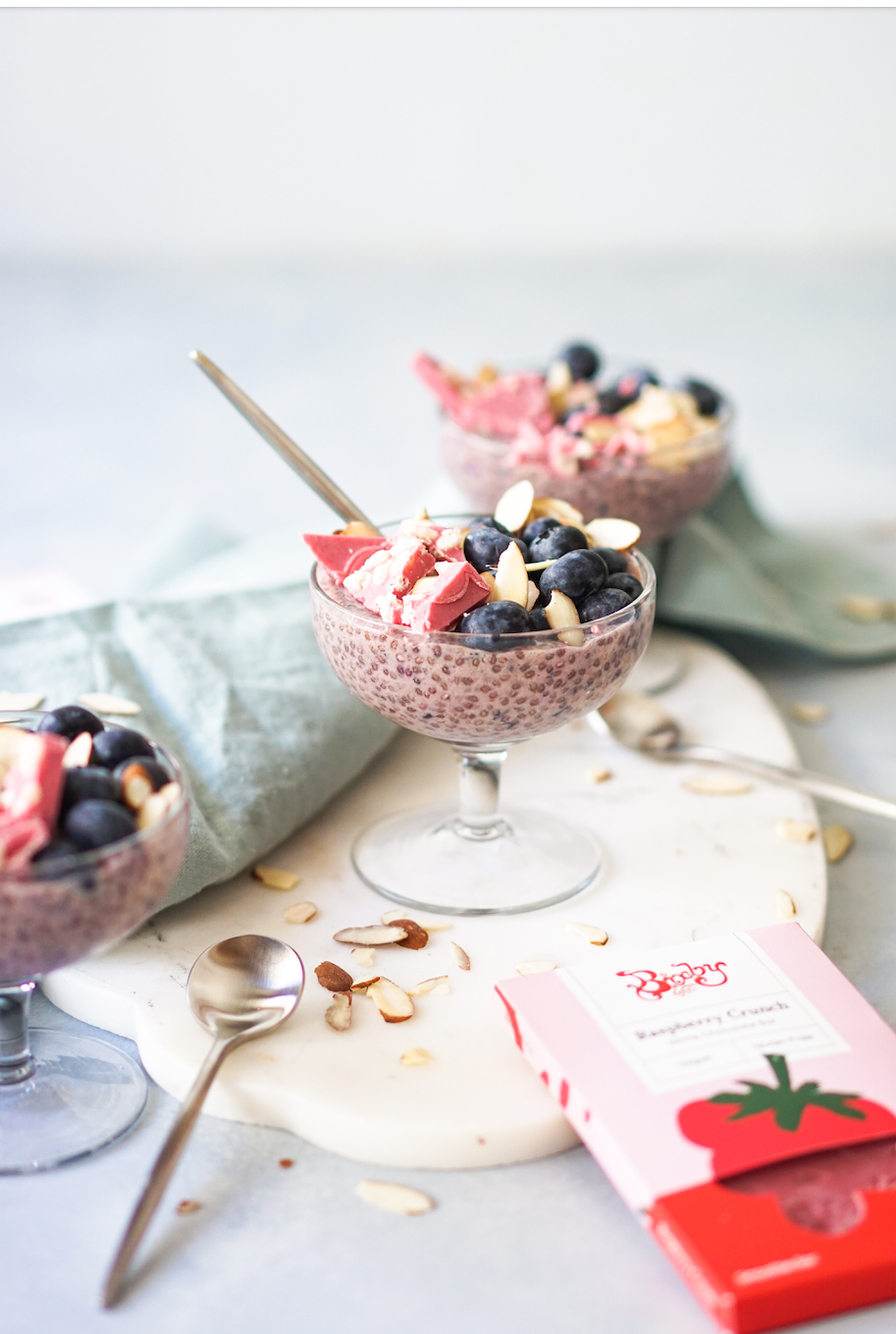 Blueberry Chia Seed Pudding with Smoothie Bar - Bixby Chocolates