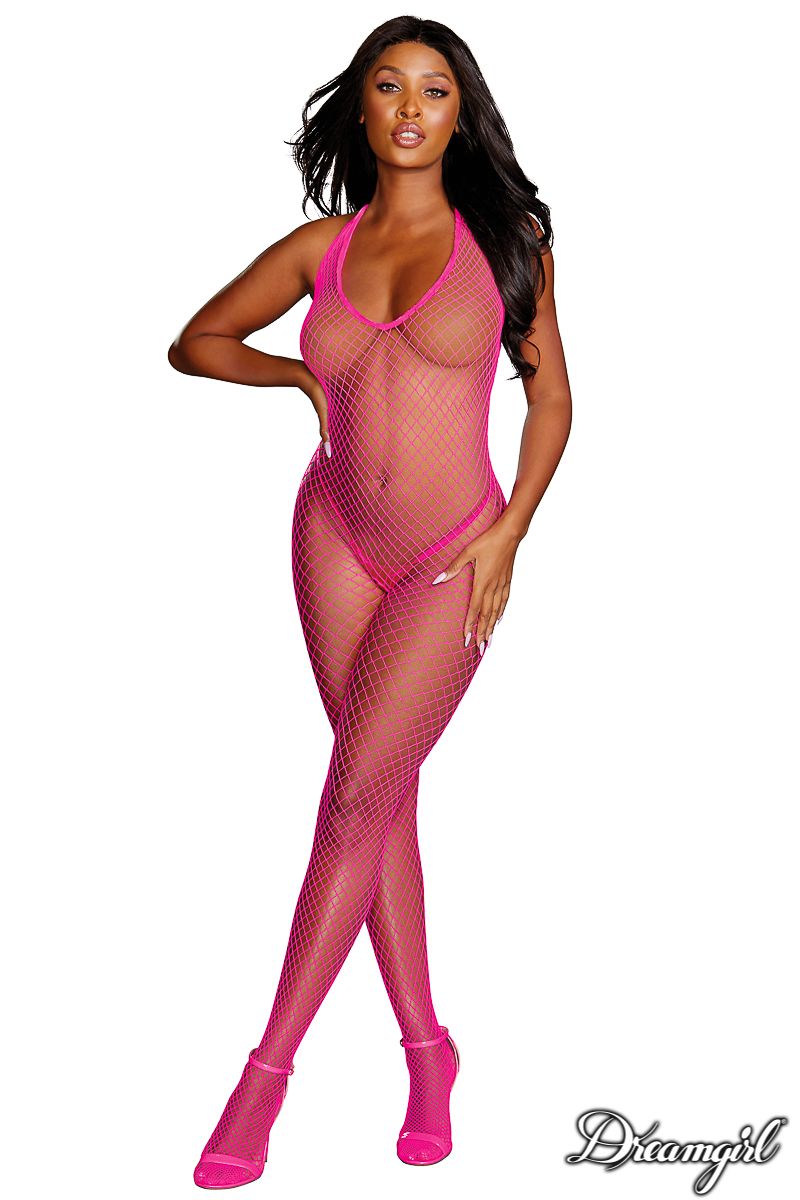 Halter Neck Fishnet Bodystocking