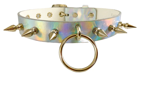 O Ring Bondage Choker with Spikes