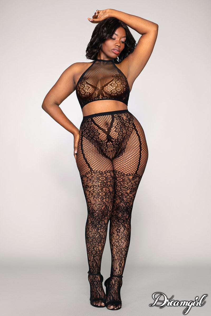 Fishnet 2PC Bodystocking Set