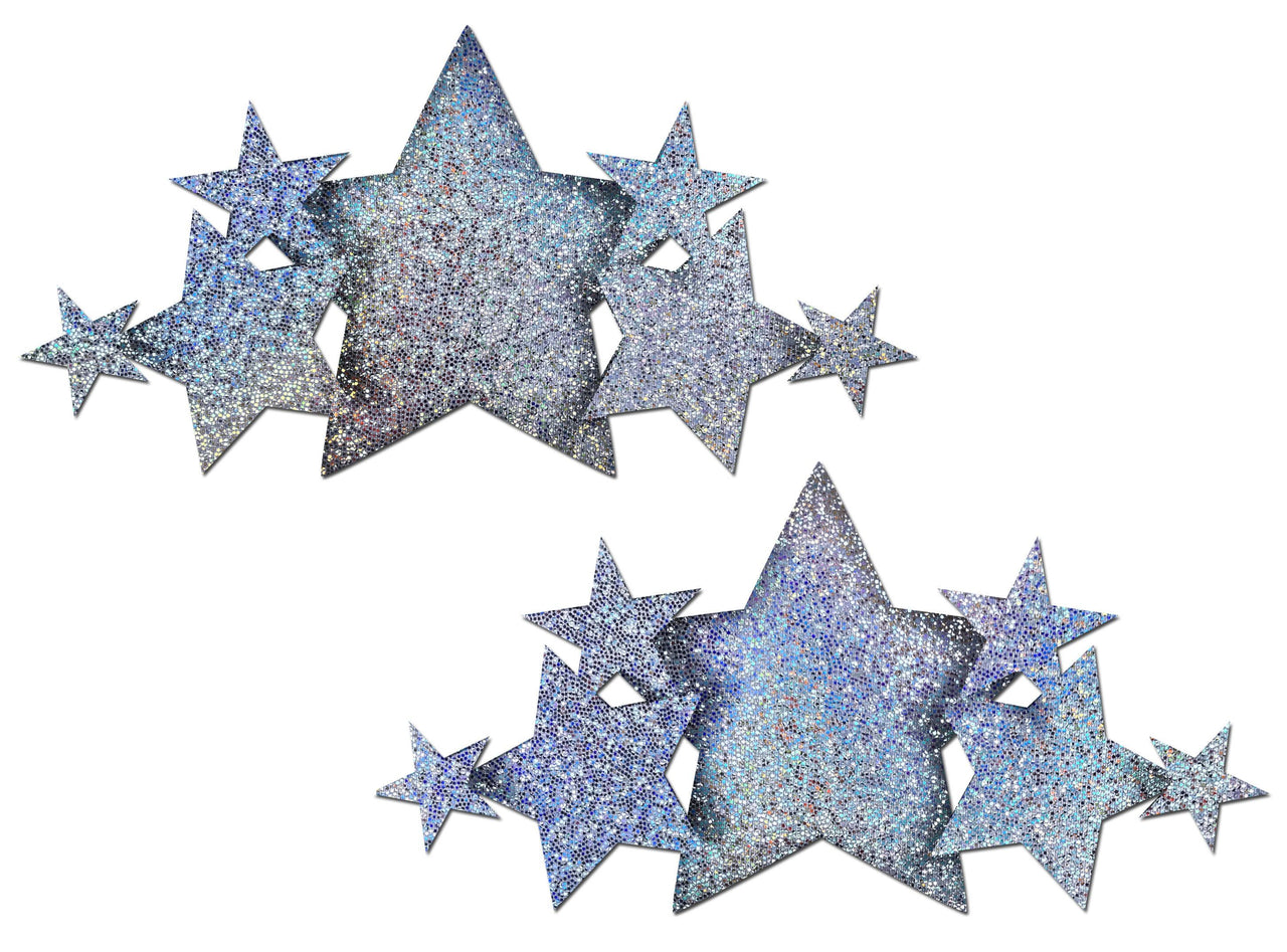 Women's Black Glitter Star Nipple Covers