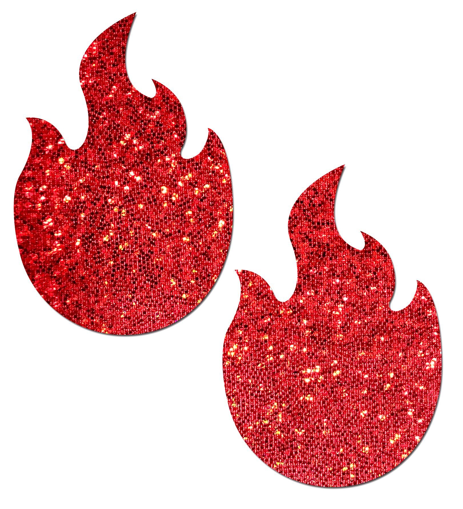 Flame: Glitter Red Flames Nipple Pasties