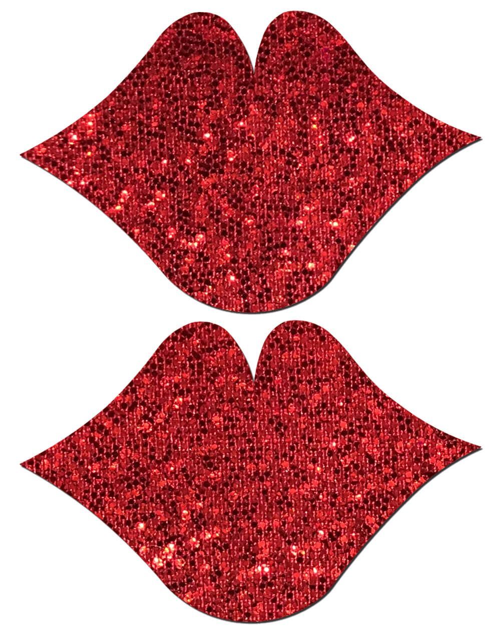 Love: Red & Pink Glitter Velvet Pumping Heart Nipple Pasties