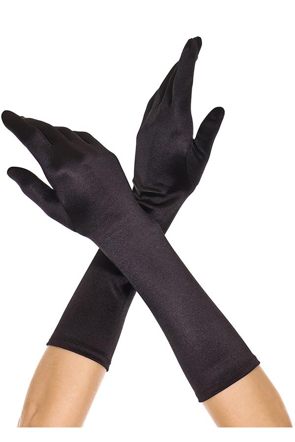 Elbow Length Satin Gloves