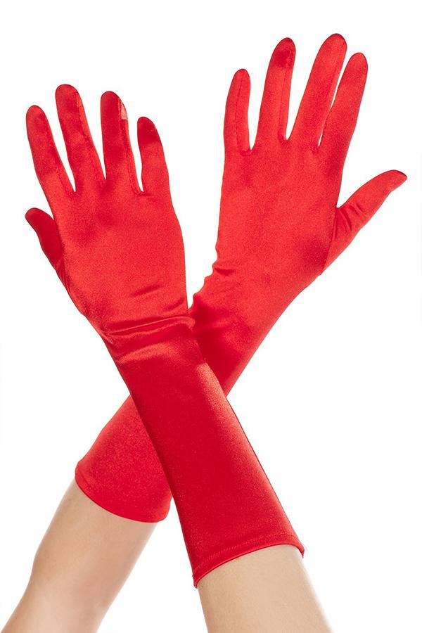 Elbow Length Satin Gloves