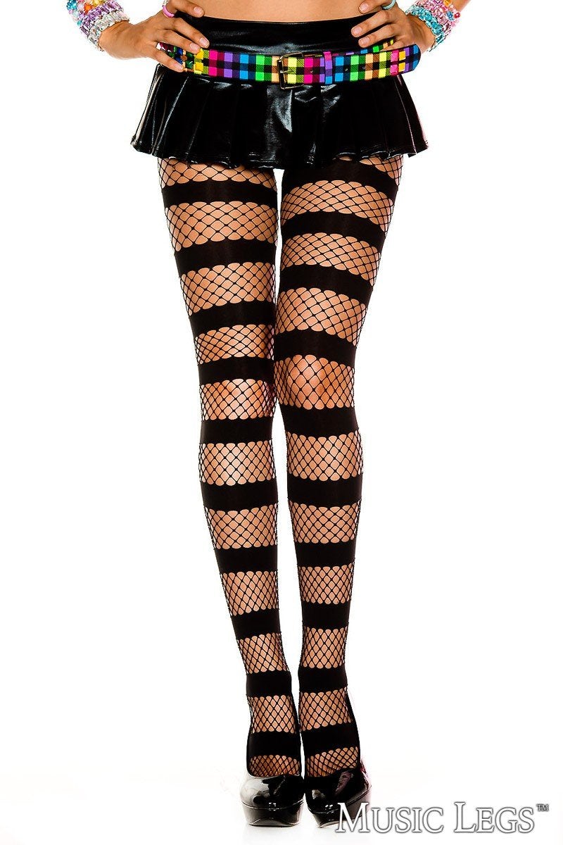 Vertical striped rainbow fishnet tights 39009-RAINBOW 