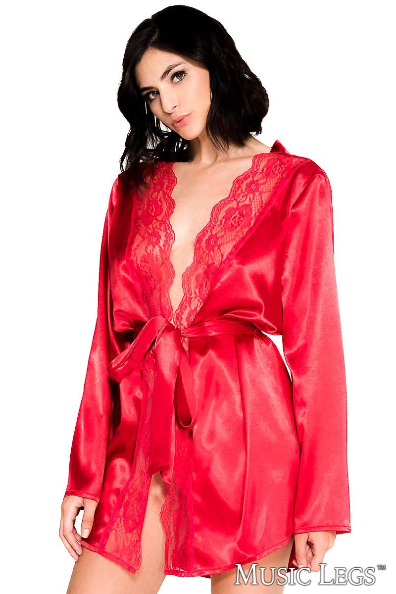 Long Sleeve Satin Robe