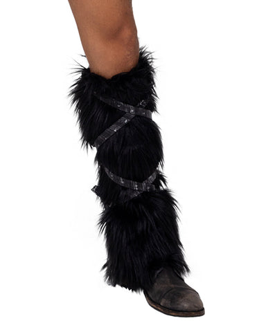 Furry Lurex Leg Warmers