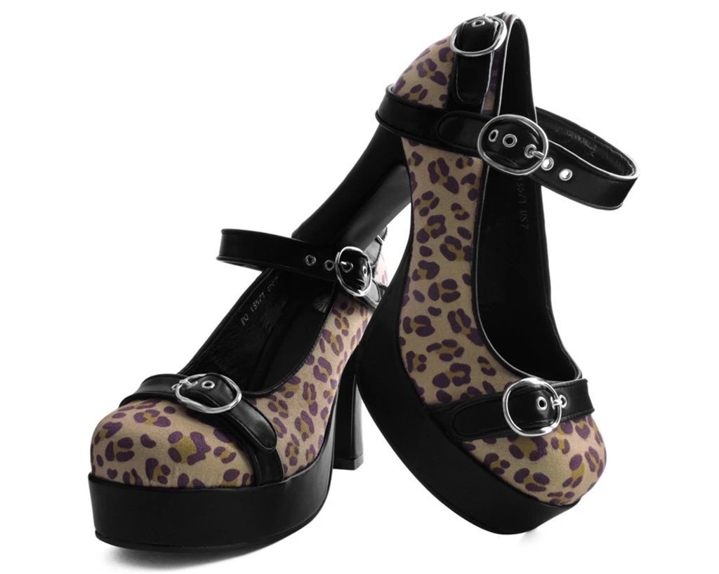 Lucky Brand Womens Tukko Ankle Strap Heels Sz 9 M Leather Leopard