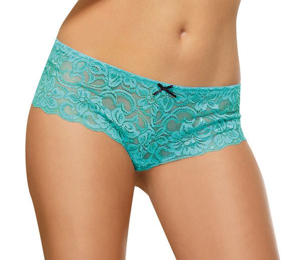 Lace Low-Rise Crotchless Boyshort