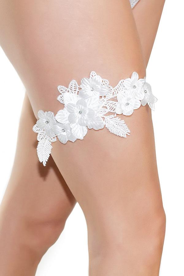 Floral Applique Leg Garter