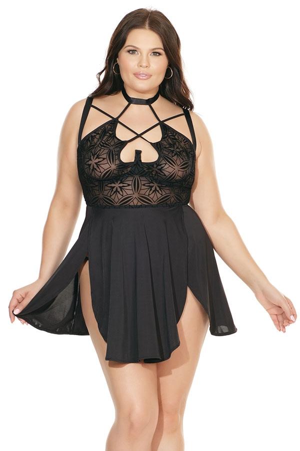 Halter Neck Babydoll Set