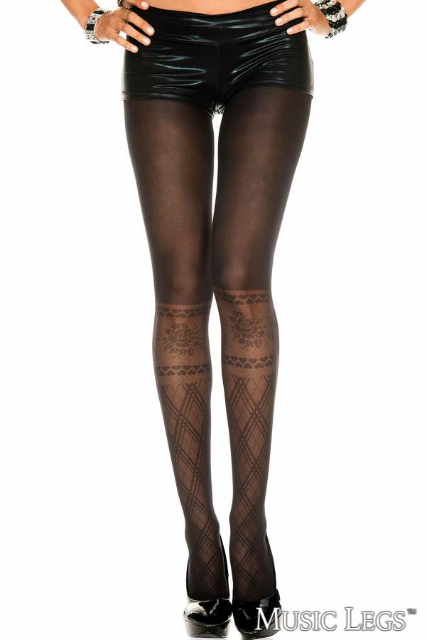 Faux Argyle Pantyhose