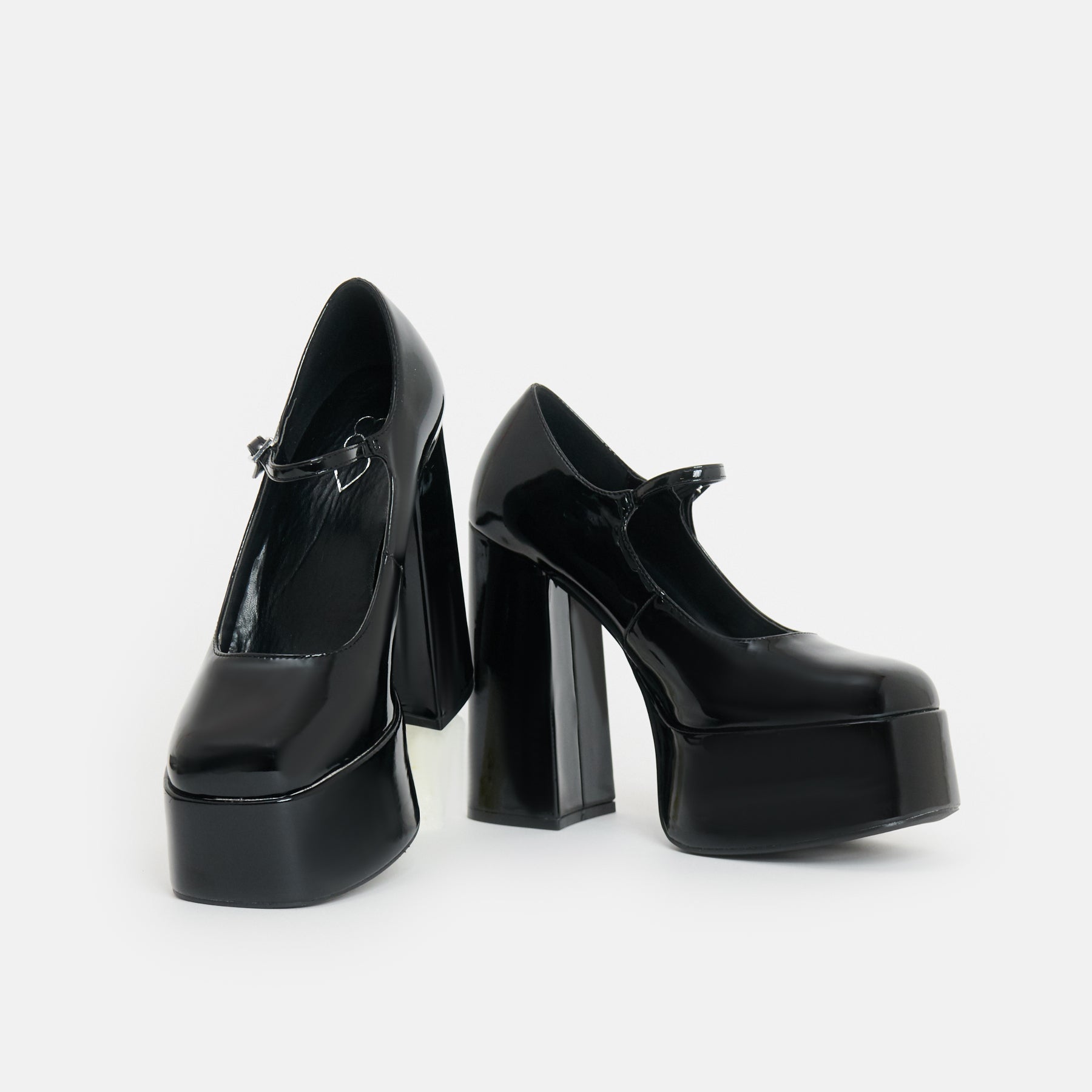 Darkbloom Black Patent Platform Heels