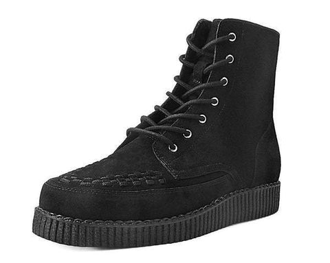 CREEPER-402S Black Suede Creeper Shoes