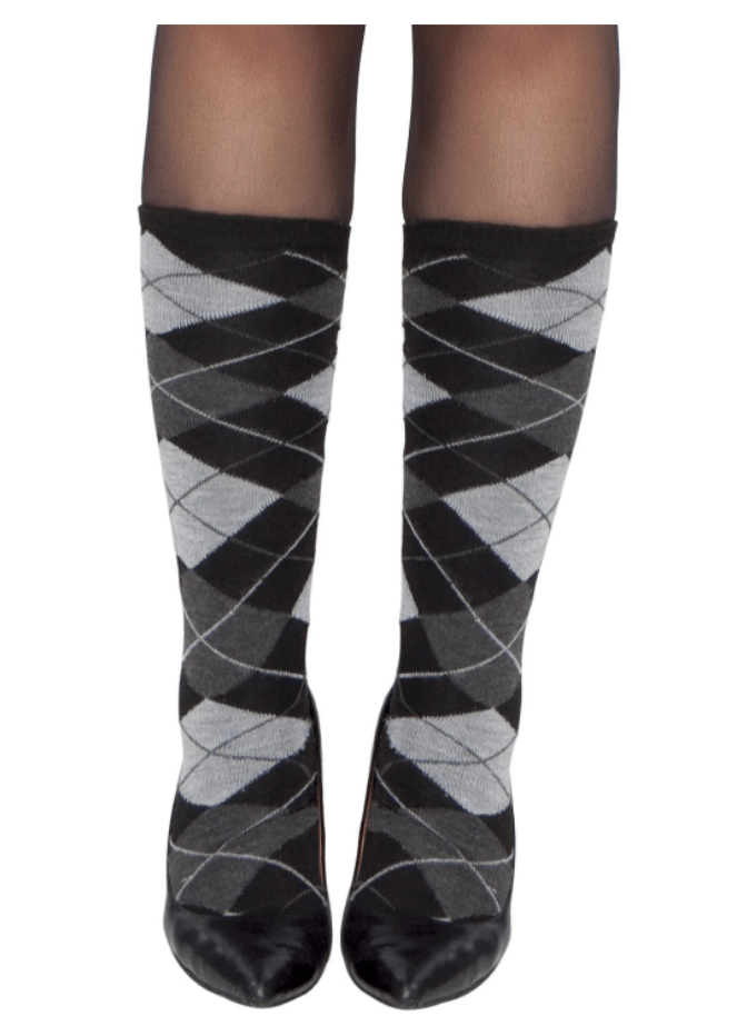 Grey Argyle Leg Warmer